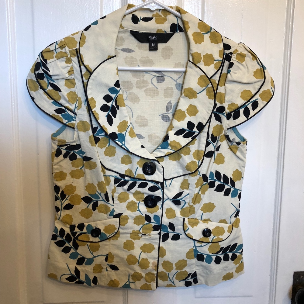 Floral Blazer Style Vest